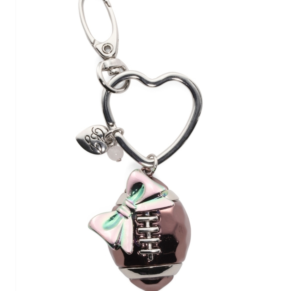 🏈▪️Betsey Johnson▪️ Football Bow Key Fob Bag Charm Holder